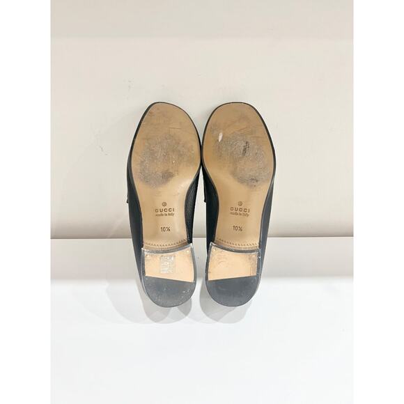 Gucci Horsebit Web Trim Slip On Block Heel Leather Loafer Shoes Black Men's 10.5 - Picture 7 of 7